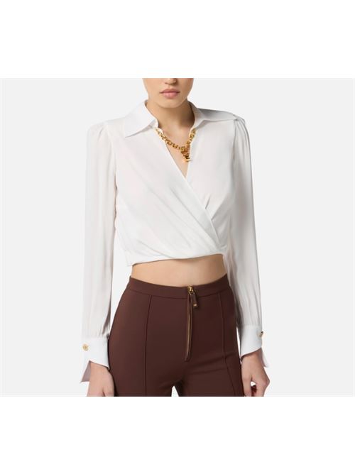 SHIRT WITH JEWEL DETAIL ELISABETTA FRANCHI | CAT0256E2360 Avorio